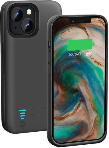 Battery Case for iPhone 14 Plus, 5000mAh Rechargeable Extended Battery Charging Charger Case, Add 100% Extra Juice (6.7 Inches) Black in Kuwait