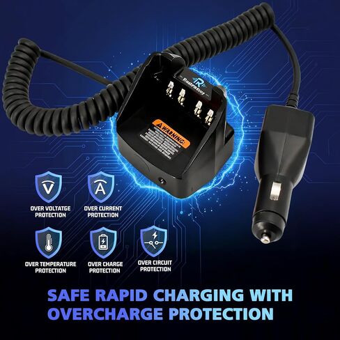 RLN6433A NNTN8525 Rapid Vehicle Car Charger for Motorola R7 XPR7550 XPR6550 XPR6350 XPR3500 XPR3300e XPR7350e APX4000 APX1000 APX 900 Radio & Compatible with PMNN4409/4077/4448 Batteries in Saudi Arabia