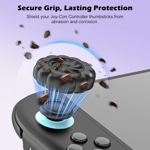 Baoyemes Thumb Grips Set for Nintendo Switch 2/Pro, Anti-Slip Joycon Controller Caps, Ergonomic Design, Enhanced Gaming Grip, Thumb Grip Caps, Switch 2 Joystick Caps, Black, 3 Pairs (6 PCS) in Saudi Arabia