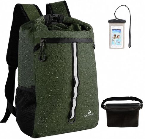 100% IPX8 Waterproof Dry Bag 5L Green | Touchscreen Phone Pouch,TPU Roll-Top Backpack for Electronics, Kayaking, Canoeing, Rafting, Hiking, Fishing, Camping & Travel in Kuwait