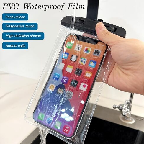 Waterproof Phone Pouch Case [2-Pack] – Easy Lock & Heavy-Duty IPX8 Dry Bag for Cell Phones, for iPhone 16 15 14 13 12 11 Pro Max Plus XS XR, Galaxy S24 S23, 4–7" Devices Black in Saudi Arabia