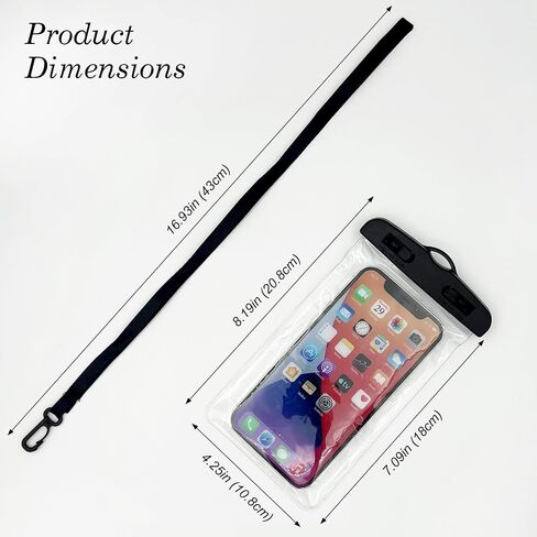 Waterproof Phone Pouch Case [2-Pack] – Easy Lock & Heavy-Duty IPX8 Dry Bag for Cell Phones, for iPhone 16 15 14 13 12 11 Pro Max Plus XS XR, Galaxy S24 S23, 4–7" Devices Black in Saudi Arabia