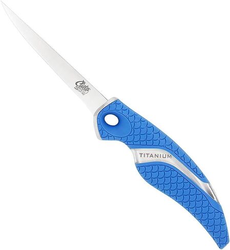 CUDA 9" Fillet Flex Titanium Bonded Corrosion Resistant Stainless Steel Blade Fish Knife with Precision Ground Flex Edge & Non-Slip Scale Pattern Grip | For Freshwater & Saltwater Use in Saudi Arabia