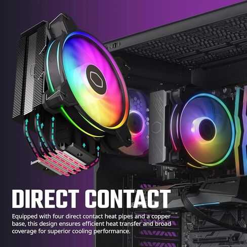 Cooler Master HAF 500 Pro Bundle – PC Case + PSU + CPU Cooler, High Airflow ATX Mid-Tower PC Case with Dual 200mm ARGB Fans + Hyper 212 Halo CPU Air Cooler + MWE 650W Gold Power Supply in Saudi Arabia