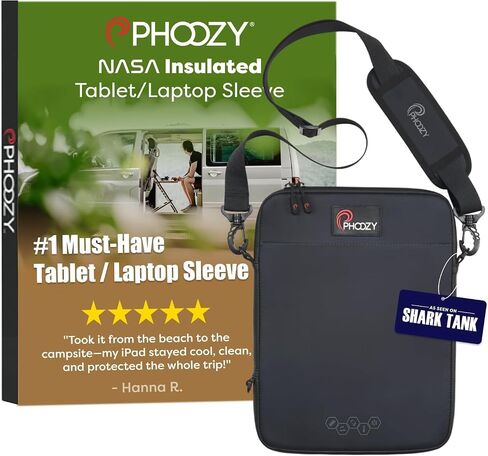 PHOOZY Thermal Insulated Tablet/Laptop Case for iPad, MacBook Air, MacBook Pro & Similar Sized Tablets or Laptops up to 13" - Protection Against Heat, Cold, Drops and Water (Black Camo) in Kuwait