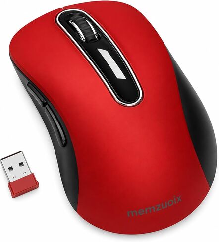 memzuoix 2.4G Portable Wireless Mouse, 1400 DPI Mobile Optical Cordless Mice with USB Receiver for Computer, Laptop, PC, Desktop, MacBook, 5 Buttons, Blue in Saudi Arabia