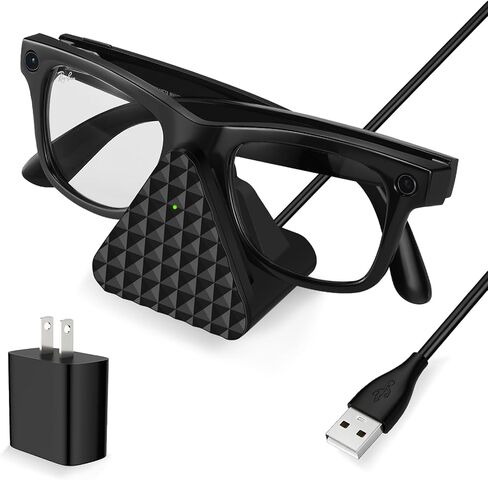 Charging Stand with Adapter for Ray-Ban Meta(Gen 1&2) Wayfarer/Skyler/Headliner and Oakley Meta HSTN, Portable USB A Dock for Smart Glasses, Meta AI Glasses Accessories (Black) in Saudi Arabia