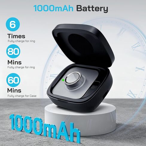 Smart Ring Charging Case for Oura Ring Gen 5, Gen 4, and Gen 3, 1000mAh Portable Travel Charger Station, Fits All-Sized Ring Gen 5 Gen 4 | Gen 3 (Official Charger NOT Included) in Kuwait
