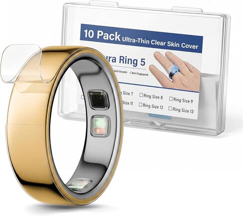 Ultra-Thin Clear Cover Compatible with Ou-ra Ring Gen 5 Size 9: 10 Pack Transparent Invisible Anti-Scratch Protector Skin Films for Ou-ra Ring 5 in Saudi Arabia