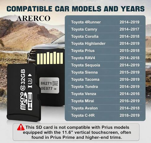 2026 Navigation SD Card Map Update for Toyota | 86271 0E077, 4Runner, Camry, Corolla, Highlander, Prius, Tacoma, Tundra, RAV4, Mirai, Venza, Sienna, Avalon GPS Map USA/CAN in Saudi Arabia