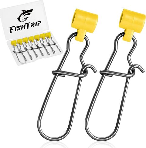 FishTrip 25/50/100pcs Sinker Slides, Duo Lock Snaps for Fishing Rigs | Heavy Duty, Stainless Steel, Quick Change, Fishing Weights Sinkers Connector for Saltwater & Fish Fider Catfish Rigs in Kuwait