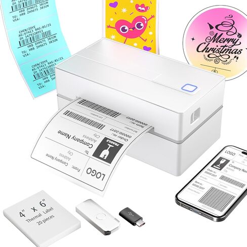 Thermal Shipping Label Printer 4x6 Bluetooth Label Maker for Small Business | Wireless Mailing Shipping Printer for USPS UPS Amazon Shopify Etsy - Compatible with iPhone Android Windows & Mac (Black) in Saudi Arabia