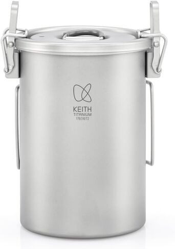 KEITH Titanium Camping Cooking Pot 900ml Multifunctional Rice Cooker Cookware with Folding Handle in Kuwait
