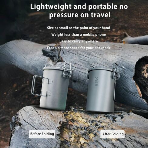 KEITH Titanium Camping Cooking Pot 900ml Multifunctional Rice Cooker Cookware with Folding Handle in Kuwait