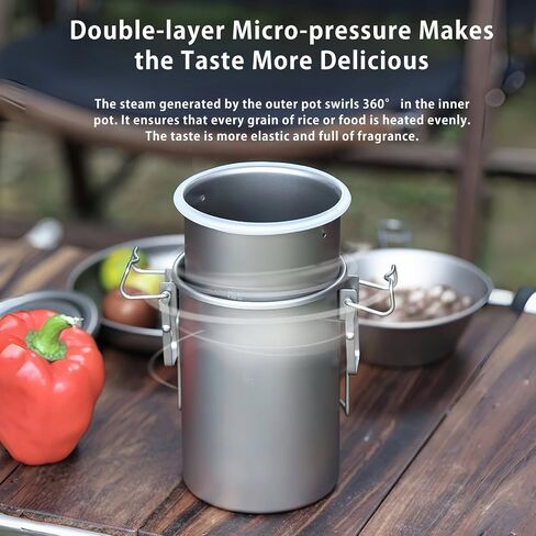 KEITH Titanium Camping Cooking Pot 900ml Multifunctional Rice Cooker Cookware with Folding Handle in Kuwait