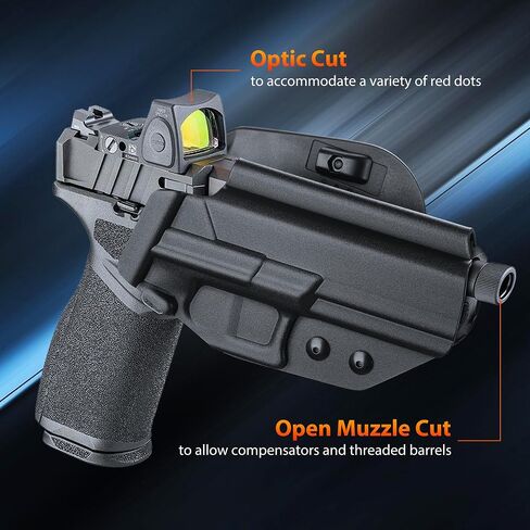ANOLE OWB Kydex Holster for Springfield Echelon 4.5 Full Size, Optic Cut Open Carry Black, Right Hand | Adjustable Retention, Full Size , Durable Kydex Construction, Secure Fit for Optic-Ready Pistols in Saudi Arabia