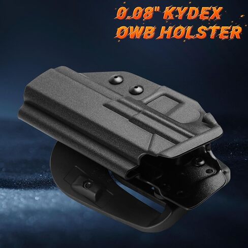 ANOLE OWB Kydex Holster for Springfield Echelon 4.5 Full Size, Optic Cut Open Carry Black, Right Hand | Adjustable Retention, Full Size , Durable Kydex Construction, Secure Fit for Optic-Ready Pistols in Saudi Arabia