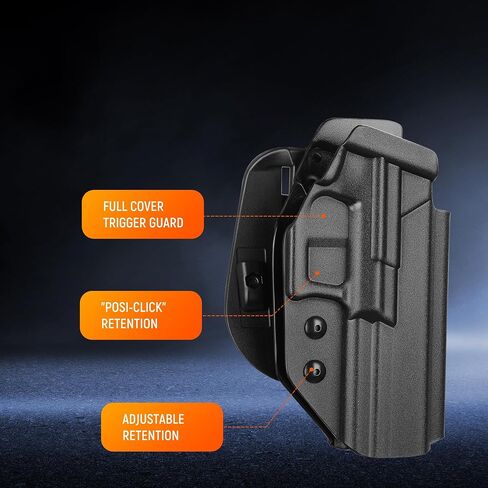 ANOLE OWB Kydex Holster for Springfield Echelon 4.5 Full Size, Optic Cut Open Carry Black, Right Hand | Adjustable Retention, Full Size , Durable Kydex Construction, Secure Fit for Optic-Ready Pistols in Saudi Arabia