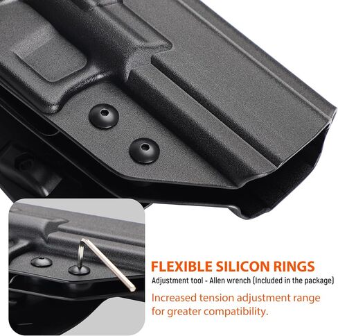 ANOLE OWB Kydex Holster for Springfield Echelon 4.5 Full Size, Optic Cut Open Carry Black, Right Hand | Adjustable Retention, Full Size , Durable Kydex Construction, Secure Fit for Optic-Ready Pistols in Saudi Arabia