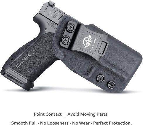 POLE.CRAFT IWB Kydex Holster for Canik Mete MC9 Prime Pistol - Inside Waistband Concealed Carry - Adj. Cant Retention - Cover Mag-Button - No Wear - No Jitter in Kuwait