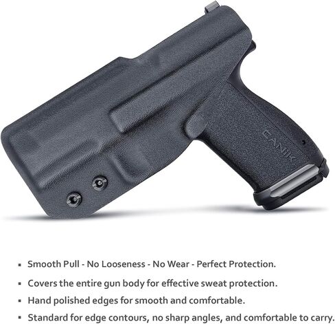 POLE.CRAFT IWB Kydex Holster for Canik Mete MC9 Prime Pistol - Inside Waistband Concealed Carry - Adj. Cant Retention - Cover Mag-Button - No Wear - No Jitter in Kuwait