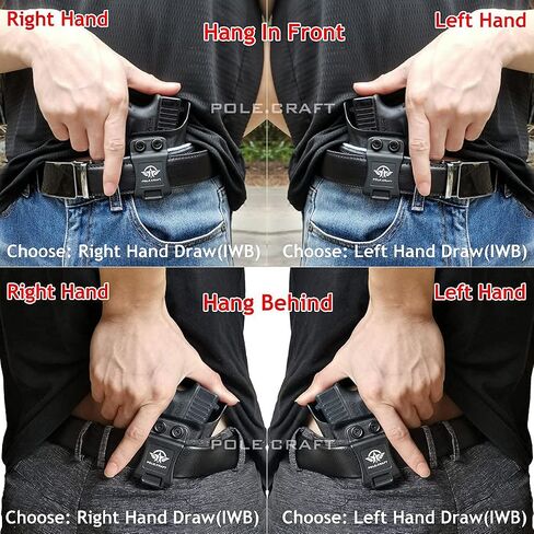 POLE.CRAFT IWB Kydex Holster for Canik Mete MC9 Prime Pistol - Inside Waistband Concealed Carry - Adj. Cant Retention - Cover Mag-Button - No Wear - No Jitter in Kuwait