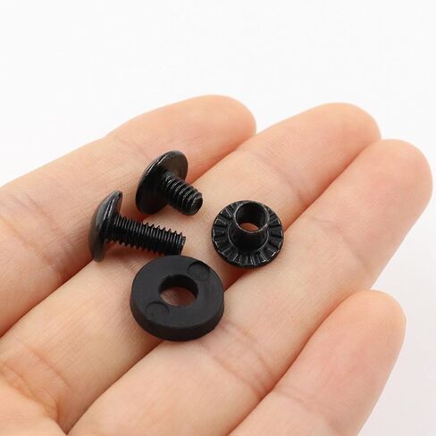 96 Pieces Black Chicago Screws Gun Holster Screws #8-32 x 1/4" & 3/8" for Leather & Kydex Holsters & Clips and Knife Sheaths, with a Cross-Head Screw, Slotted Nut, Rubber Washer. in Saudi Arabia