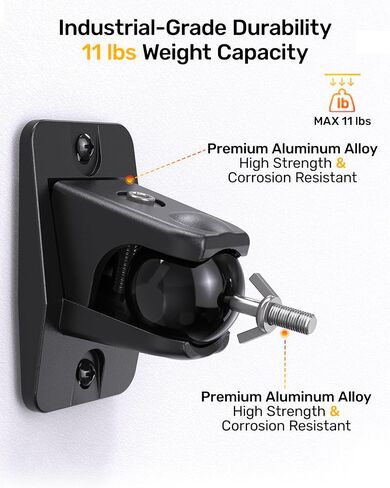 Universal Rear Speaker Wall Mount for Samsung Q990F, Q990D, Roku, 2 Pack | Surround Sound Satellite Speaker Mount Bracket with 1/4"-20 4mm 5mm Thread and Keyhole, 11 lbs Capacity in Saudi Arabia