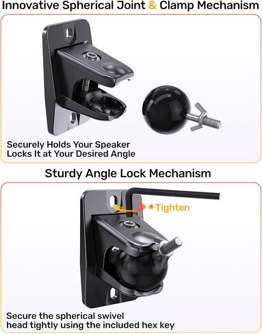Universal Rear Speaker Wall Mount for Samsung Q990F, Q990D, Roku, 2 Pack | Surround Sound Satellite Speaker Mount Bracket with 1/4"-20 4mm 5mm Thread and Keyhole, 11 lbs Capacity in Saudi Arabia