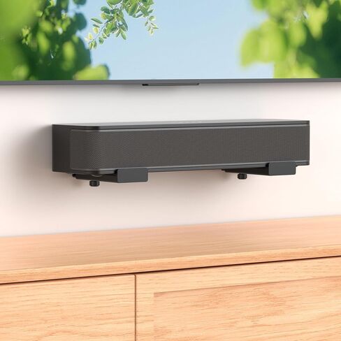 HomeMount Soundbar Wall Mount, Fits Most Soundbars Up to 6.7" Deep, Black | Adjustable design supports up to 33 lbs while saving TV stand space for a clean, modern home theater setup in Saudi Arabia