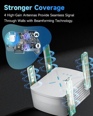2026 WiFi Extender, New Gen Wi-Fi 6 Signal Booster Range up to 18,888 sq.ft for Home, Dual-Band Internet Extender WiFi Booster w/Gigabit Ethernet Port, Wireless Router Repeater 1-Tap Setup in Saudi Arabia