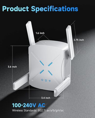 2026 WiFi Extender, New Gen Wi-Fi 6 Signal Booster Range up to 18,888 sq.ft for Home, Dual-Band Internet Extender WiFi Booster w/Gigabit Ethernet Port, Wireless Router Repeater 1-Tap Setup in Saudi Arabia