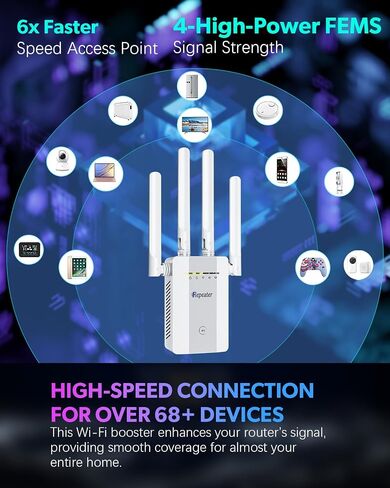 2026 New WiFi Extender Signal Booster, Long Range up to 13355Sq.ft, Wireless Internet Repeater Routers Signal Amplifier for Home, Office, Garage, 8X Faster Access Point with Ethernet Port, 1-Tap Setup in Saudi Arabia