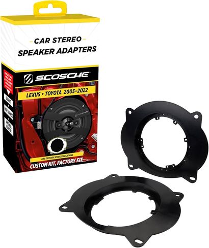 Scosche SAT69 6X9" to 6.5-6.75" Speaker Adapters Compatible with Select 2003-22 Lexus and Toyota Vehicles - 6 1/2" to 6 3/4" Adapter for Car Door Speakers - Sold in Pairs - See Image for Vehicle List in Saudi Arabia