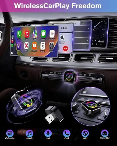 Ablink 2026 Upgarded Wireless CarPlay Adapter for iPhone & Android | Wired to Wireless Carplay Mini USB Design Plug & Play Car Play Adapter, Fast Stable Auto-Reconnect in Saudi Arabia