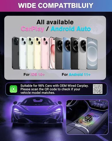 Ablink 2026 Upgarded Wireless CarPlay Adapter for iPhone & Android | Wired to Wireless Carplay Mini USB Design Plug & Play Car Play Adapter, Fast Stable Auto-Reconnect in Saudi Arabia