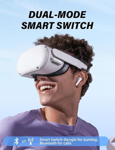 New Version Wireless Gaming Earbuds, 20ms Ultra Low Latency, 2.4GHz + Bluetooth 5.3 Dual Mode, ENC Mic, USB-C Dongle Compatible with PS5/PS4, Meta Quest 3/3S/2, Steam Deck, PC & Mobile - White in Saudi Arabia