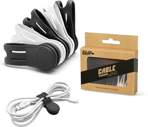 Kanemc Magnetic Cable Ties 8-Pack,Reusable Magnetic Cord Ties,Black | Magnetic Twist Ties Silicone Cord Wraps for Charging Cords,Cord Organizer Clips with Strong Magnet for Earphone USB C Cables in Kuwait