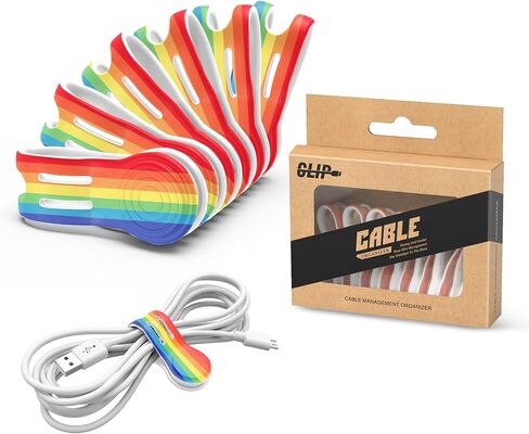 Kanemc Magnetic Cable Ties 8-Pack,Reusable Magnetic Cord Ties,Black | Magnetic Twist Ties Silicone Cord Wraps for Charging Cords,Cord Organizer Clips with Strong Magnet for Earphone USB C Cables in Kuwait