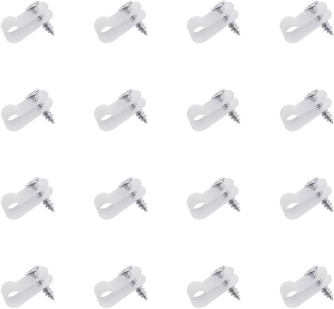 100 Pcs Wire Clamps, 1/4 Black Cable Clamp R-Type | Nylon Screw Mounting Cord Fastener Clips with Screws, Cable Clamp R Type for Wire Management in Saudi Arabia