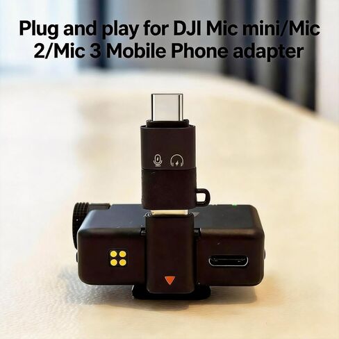 for DJI Mic Mini/Mic 2/Mic 3 Mobile Phone Adapters for Phone 14 13 12 11 8 Smartphone/PC/Mac Type c Connector Accessories Wireless Microphone Receiver (2 Pack) in Saudi Arabia