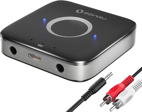 SONRU Bluetooth 5.3 Receiver, Bluetooth Audio Adapter for Speakers/Home Stereo, Low Latency, Noise Cancellation, 15-Hour Battery Life with AUX 3.5mm/RCA, Wireless Bluetooth Adapter for Old Receiver in Saudi Arabia