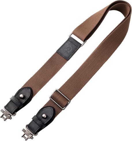 Aisin Gioro Rifles Slings, 1.5" Wide Weave Cotton Gun Slings with Double Layer Crazy Horse Leather Ends and for Rifles and Shotguns, Equip Gun Sling Swivels in Saudi Arabia