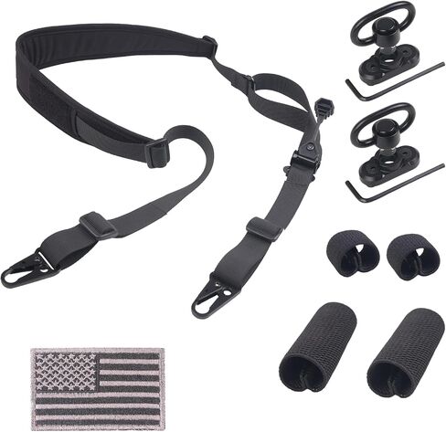 XTACER 2 Point Traditional Sling, Two Point Adjust Rifle Sling with US Flag Patch, Swivel, Soft Shoulder Pad in Saudi Arabia