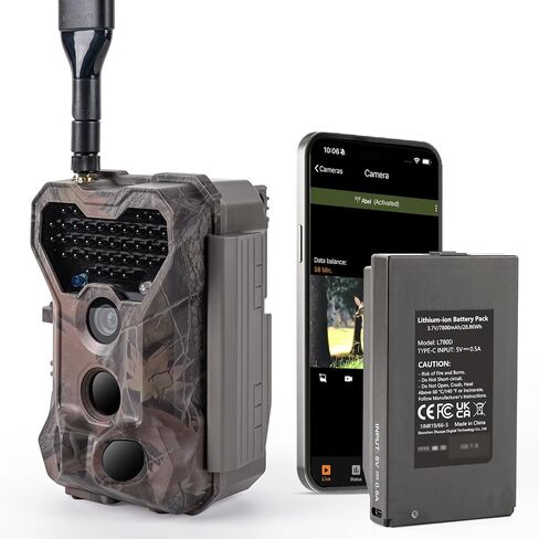 Meidase S965 Pro Cellular Trail Camera (Non-WiFi), 4G LTE Remote Monitoring, Live View, 7800mAh Battery, GPS Tracking, Multi-Cam Data Plan, Motion Activated in Saudi Arabia