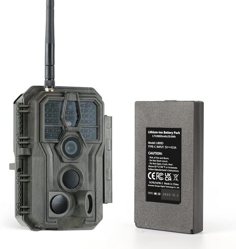 GardePro E8P WiFi Trail Camera, 8000mAh Rechargeable Battery | External WiFi Antenna, Triple-PIR Motion Sensor, On-Site Viewing, No-Glow Night Vision, Non-Cellular in Kuwait