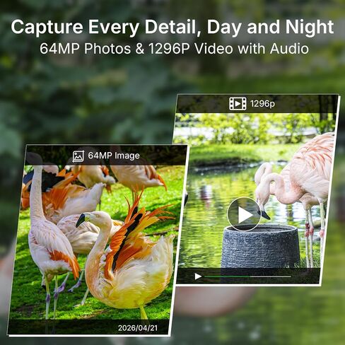 GardePro E8P WiFi Trail Camera, 8000mAh Rechargeable Battery | External WiFi Antenna, Triple-PIR Motion Sensor, On-Site Viewing, No-Glow Night Vision, Non-Cellular in Kuwait