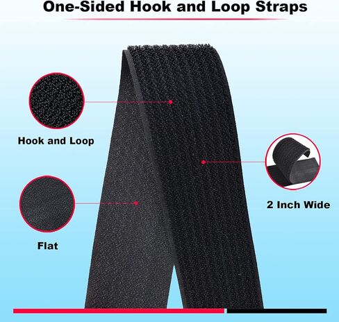 16Ft 2 inch Wide Cable Ties, Jumpso Heavy Duty Hook and Loop Straps with 15 Buckles, Adjustable Straps for Wire, Cord Wraps, Cable Management Storage Straps, Black in Saudi Arabia