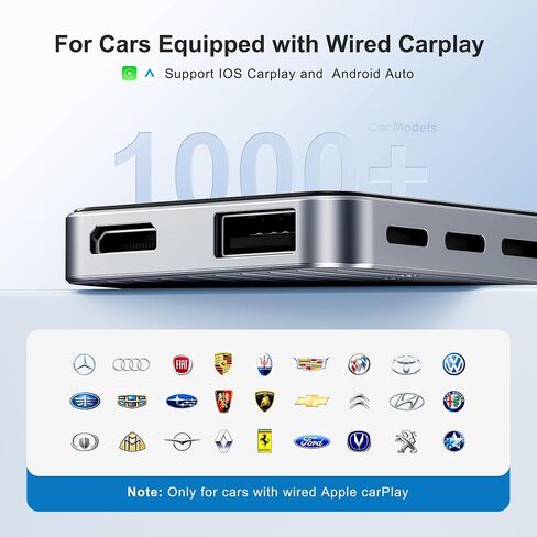 AI Box CarPlay, 3-in-1 Wireless CarPlay Adapter Android Auto OEM Wired Cars | Built-in Netflix/YouTube for Streaming, 5.8GHz WiFi, Convert Wired to Wireless, Plug & Play （4GB RAM+32GB ROM） in Saudi Arabia