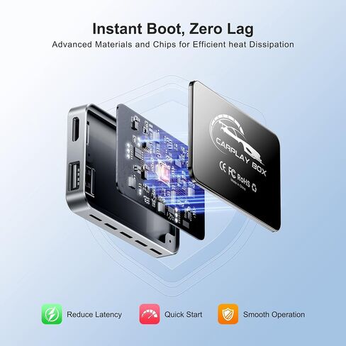 AI Box CarPlay, 3-in-1 Wireless CarPlay Adapter Android Auto OEM Wired Cars | Built-in Netflix/YouTube for Streaming, 5.8GHz WiFi, Convert Wired to Wireless, Plug & Play （4GB RAM+32GB ROM） in Saudi Arabia